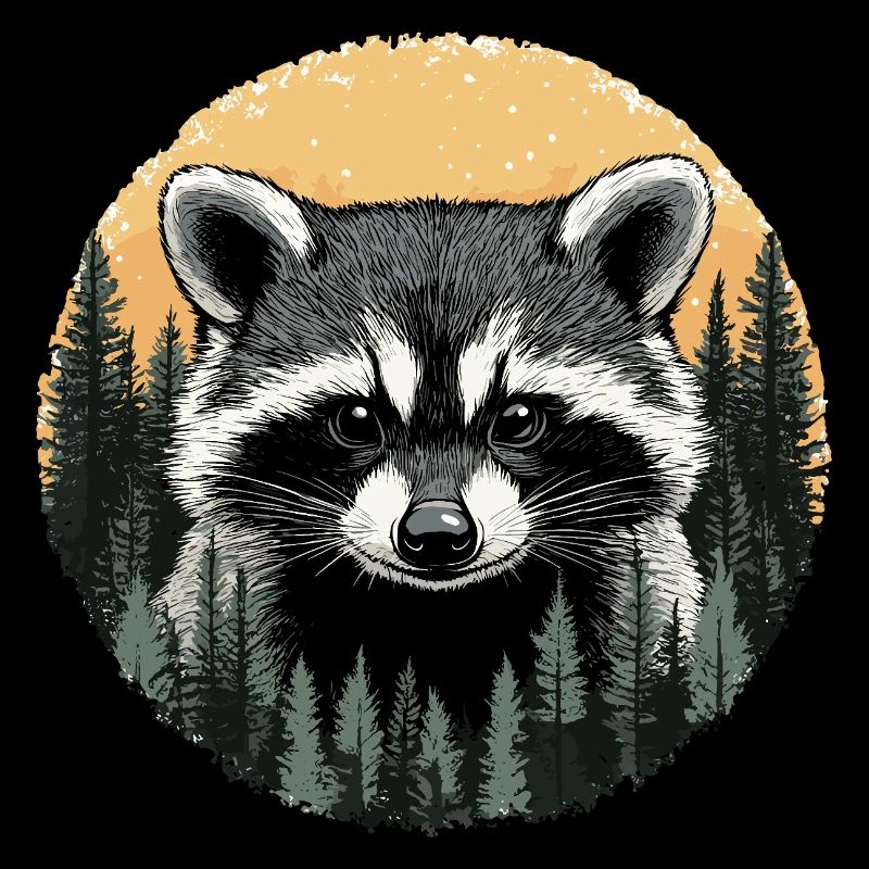 Raton laveur dans le district forestier