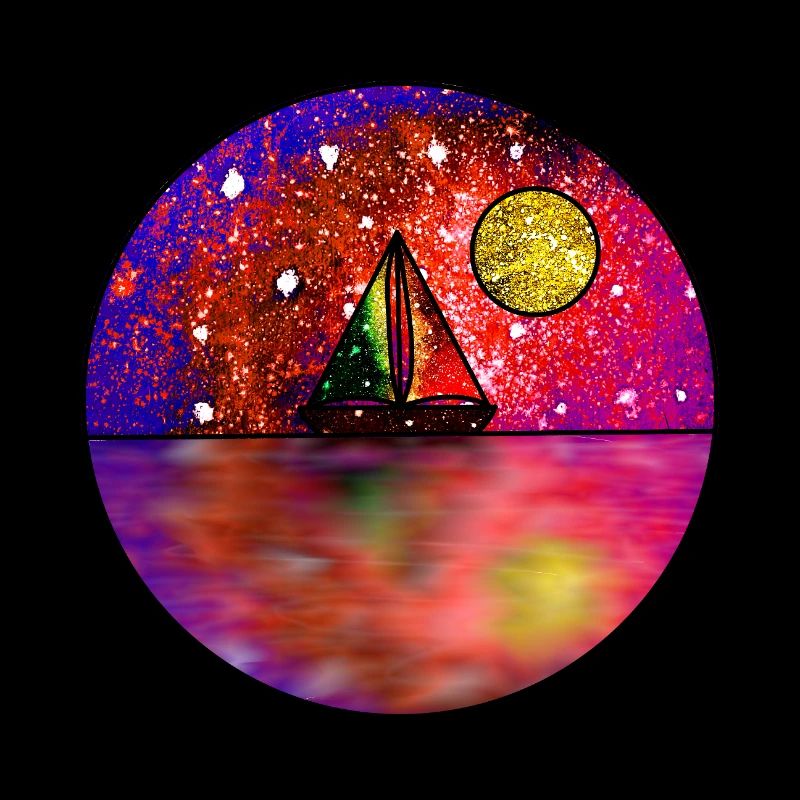 Cosmic Sailing Scene