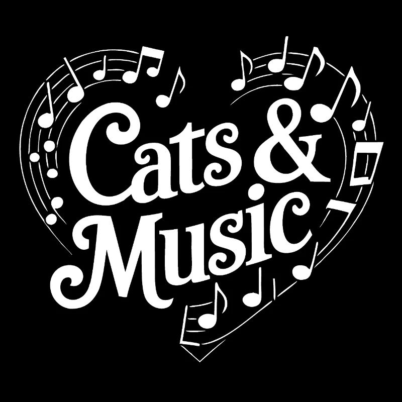 Les chats et la musique Notes de musique et bâton