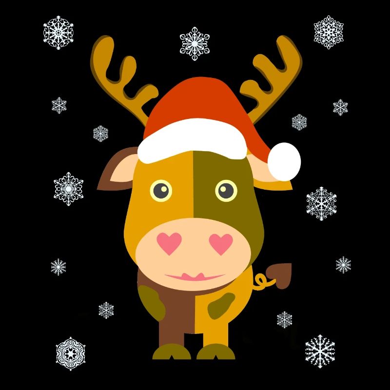 Weihnachtskuh / Santa Cow /Illustration Comicstyle