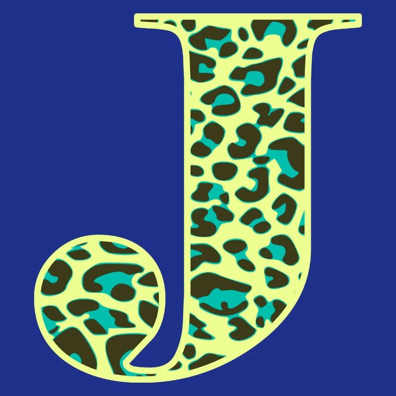 Buchstabe J Anfangsbuchstabe Initialen Leopard Leo