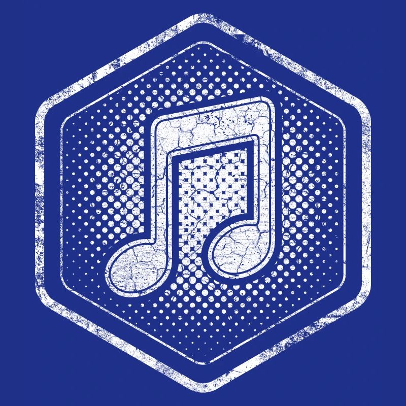 Musiknote Hexagon Logo mit coolem Effekt