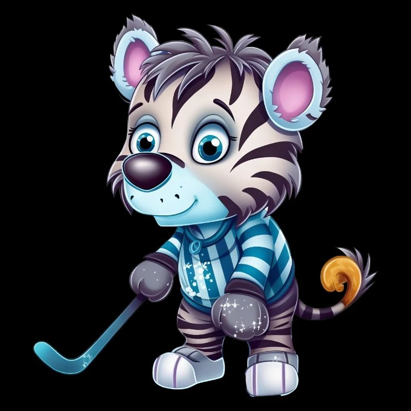 Eishockey Zebra: Kawaii auf dem Eis
