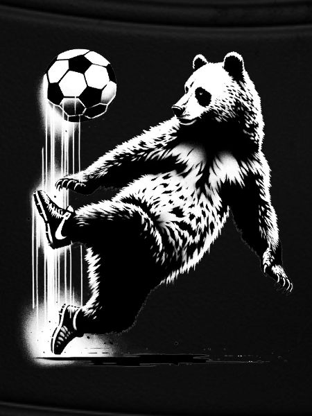 Bear playing soccer