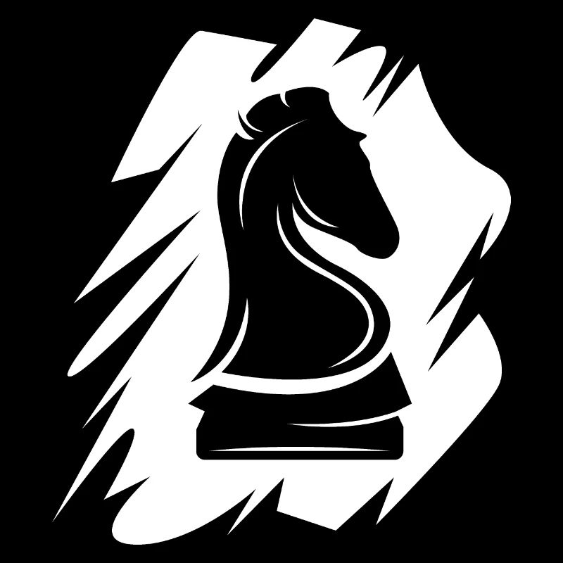 Schach Logo icon Pinselstrich Pferd Illustration