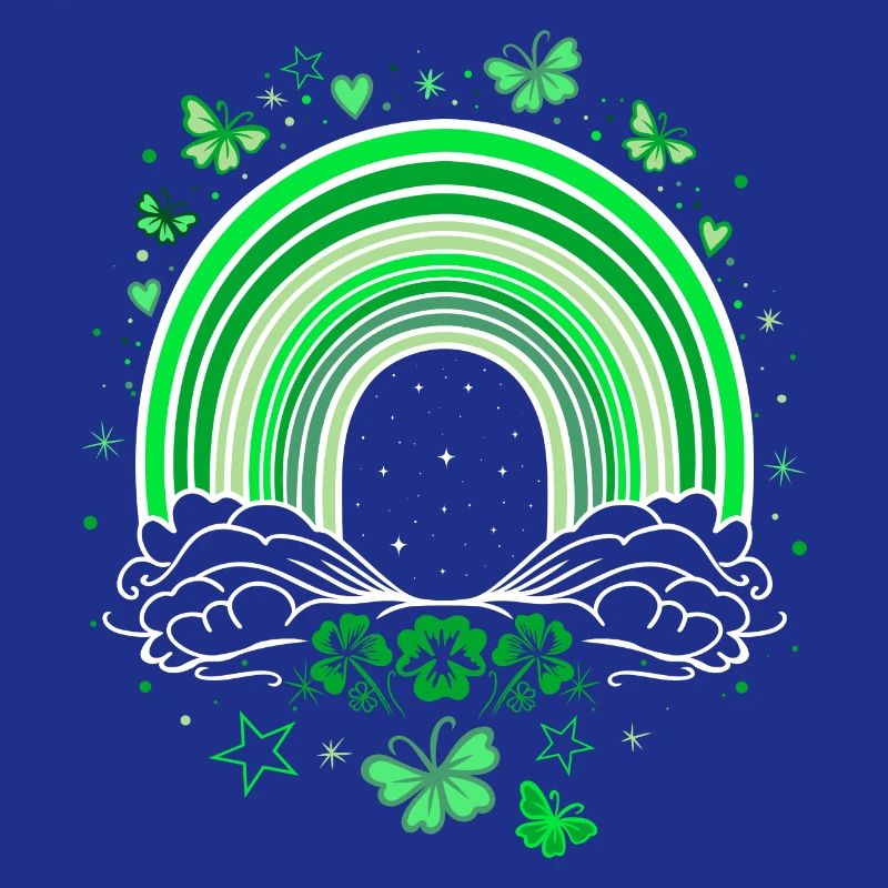 Arc-en-ciel de la Saint-Patrick avec des papillons
