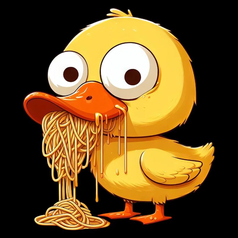 Cute Duck Clumsy Spaghetti Lover