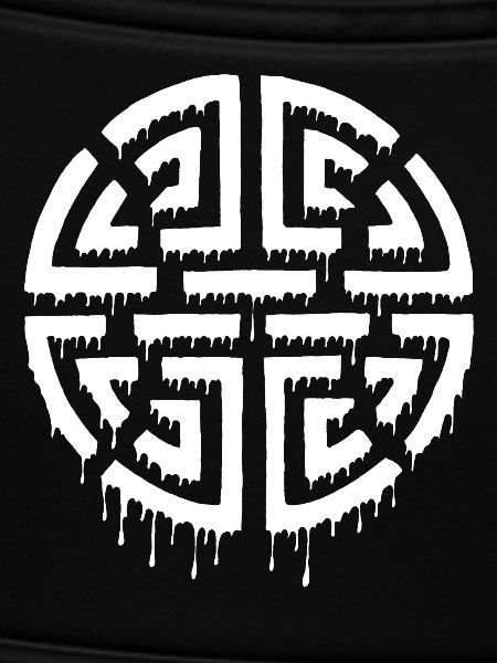 Graffiti eines roten Labyrinths