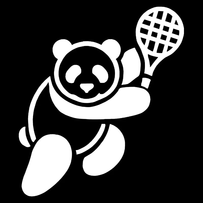 Minimalist Panda Bear Tennis Player