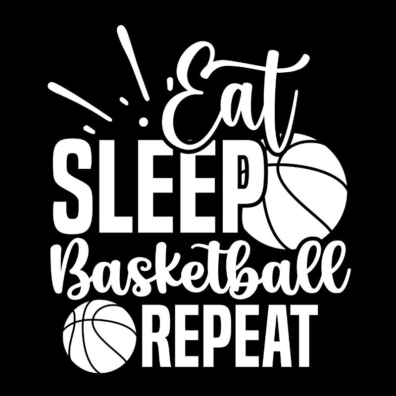 Eat sleep basketball repeat white