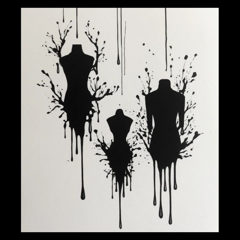 Mannequins with ink stains