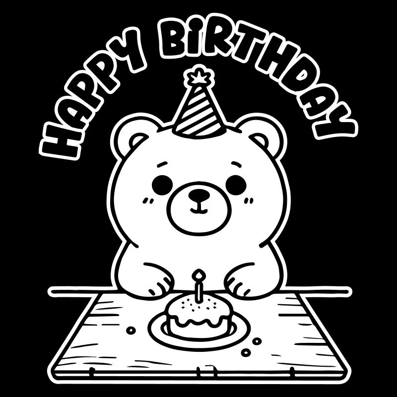 Geburtstagsbär mit Kuchen - Happy Birthday Design
