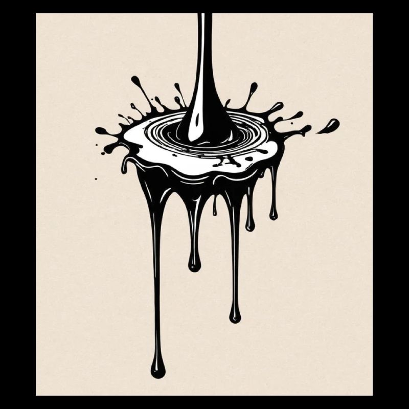 A drop of black paint