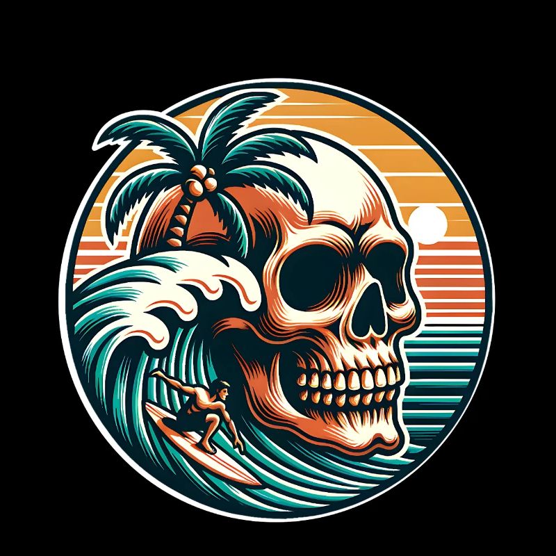 Surfing Surfer skull
