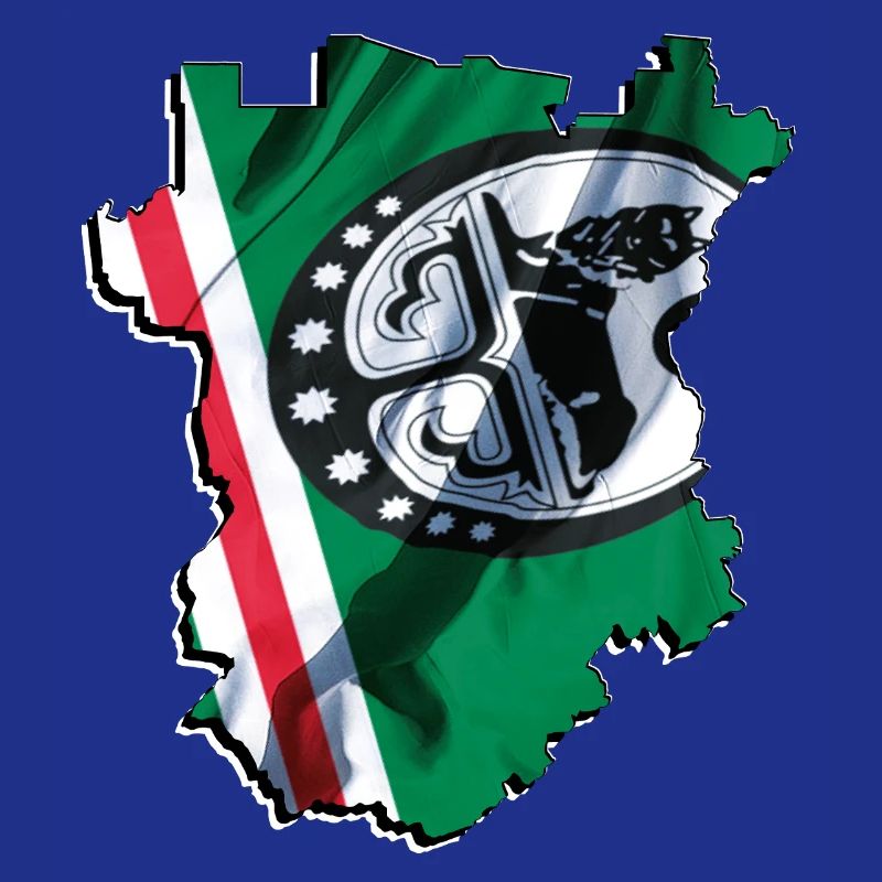 (RU) Chechnya: Flag on its own map