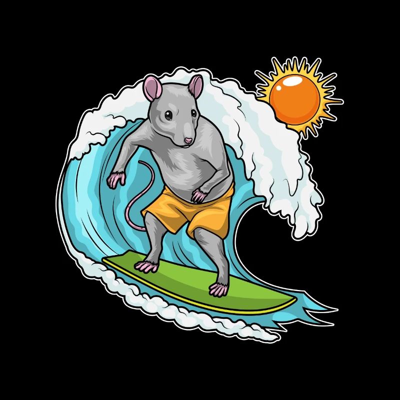 Ratte Sommer Surfer