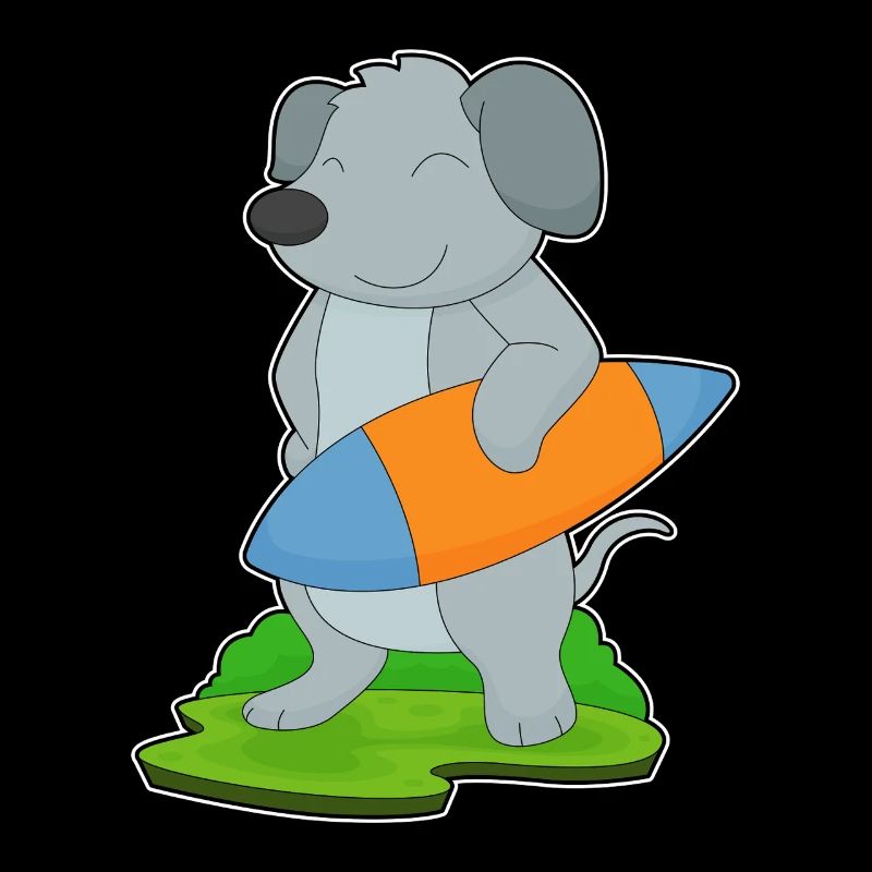 Hund Surfer Surfbrett