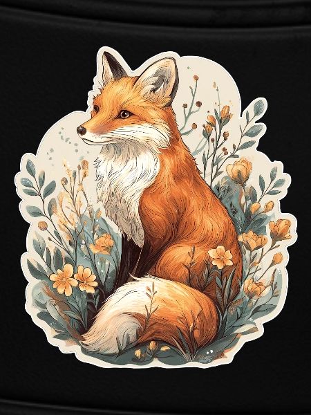 Fuchs mit Blumen