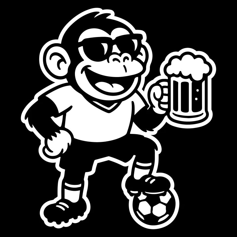 Affe Fussballer Bier