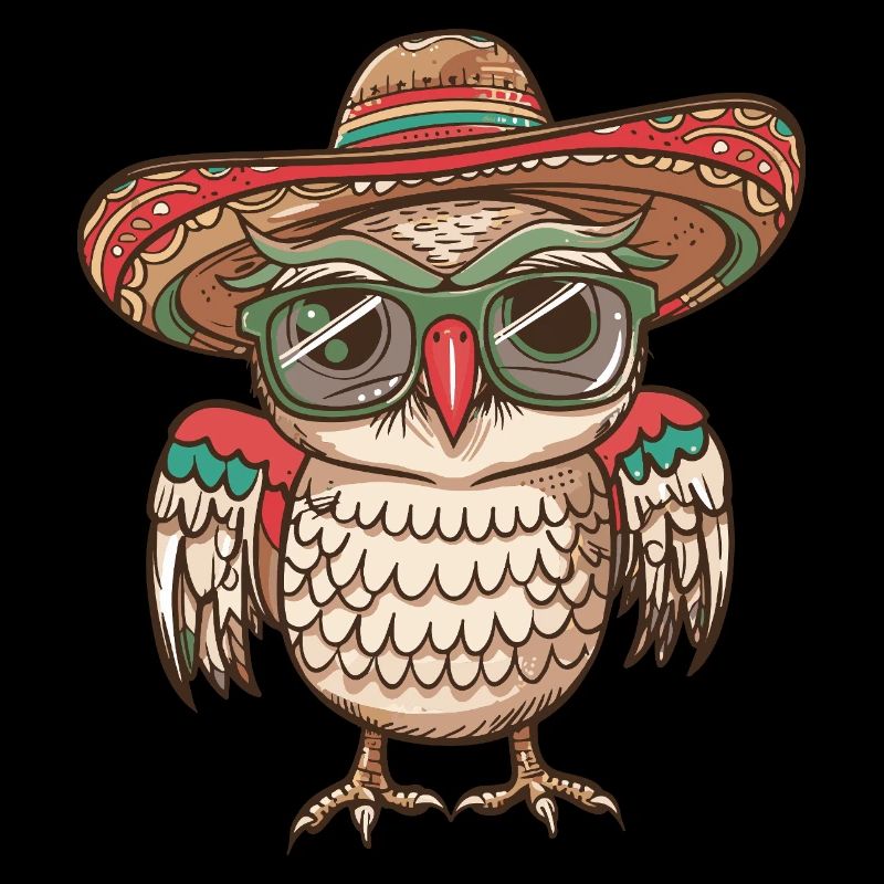 Eule Comic Lustig Sombrero