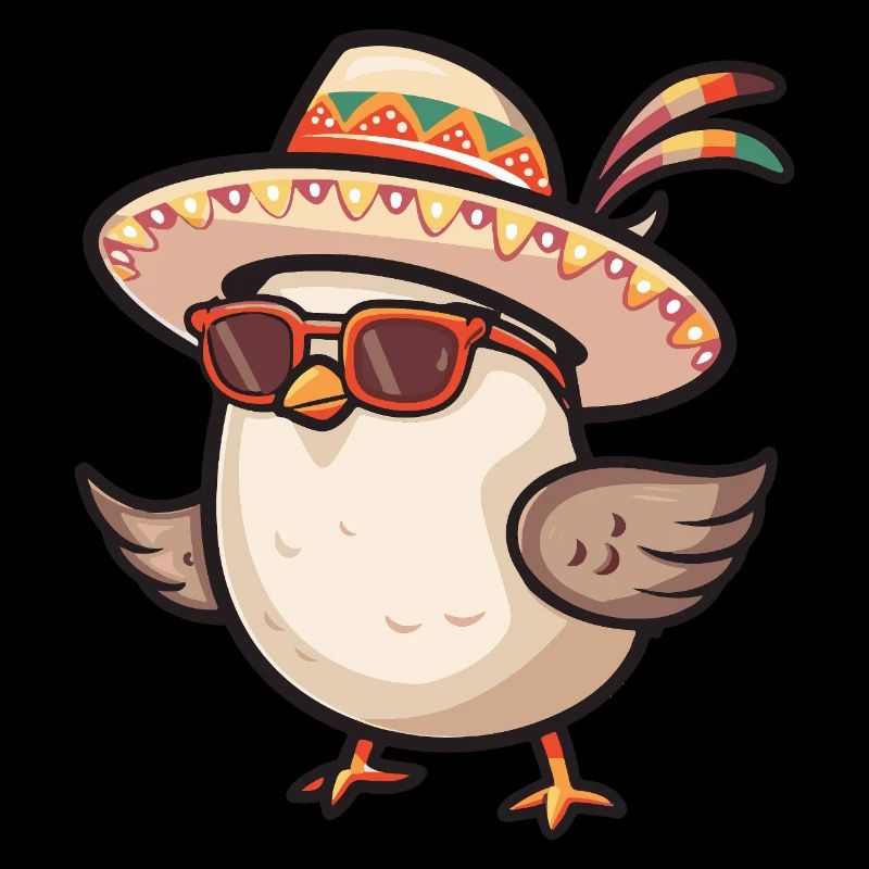 Colombe oiseau drôle sombrero