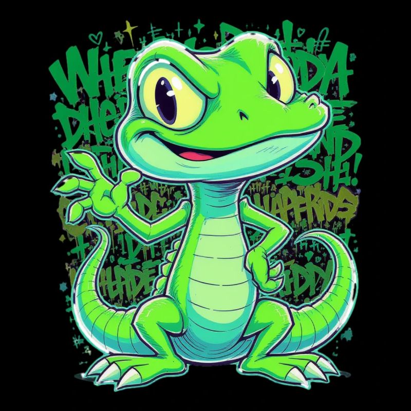 Cheerful Lizard – Funny Comic Style