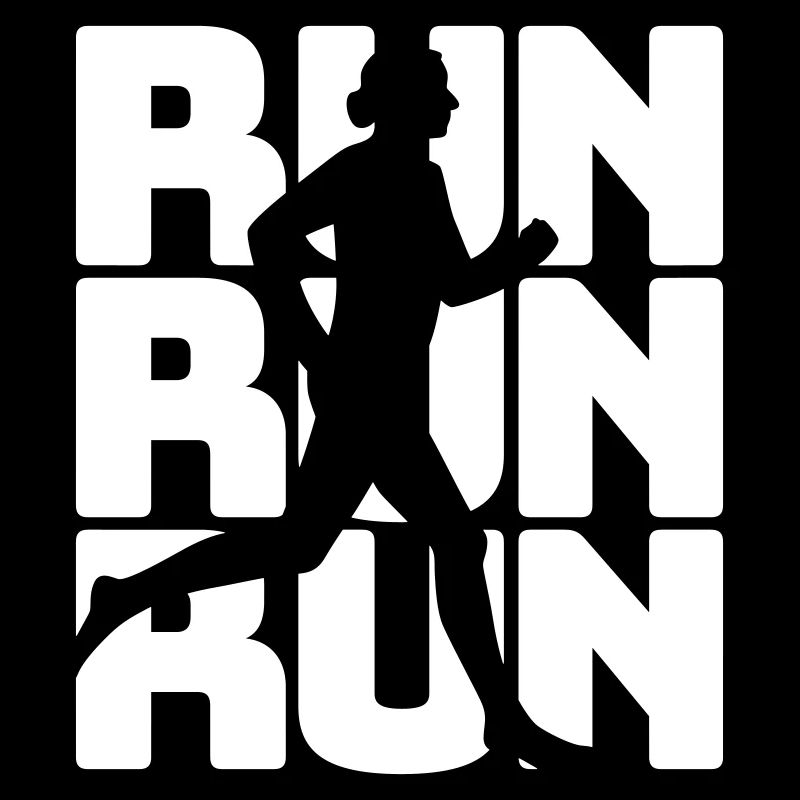 Runner silhouette with sprint motif