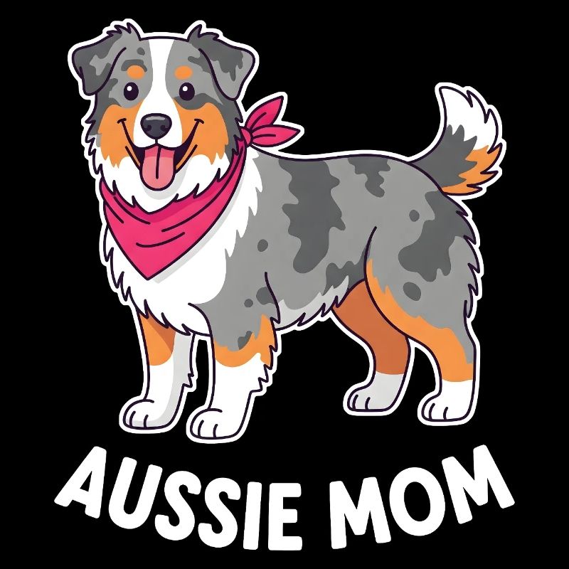 Cute Australian Shepherd Motif - Aussie Mom