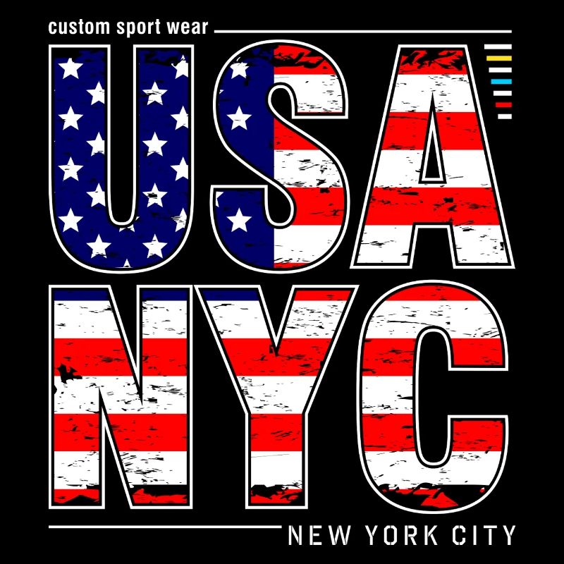 Graphiques de lettrage du drapeau des États-Unis à New York