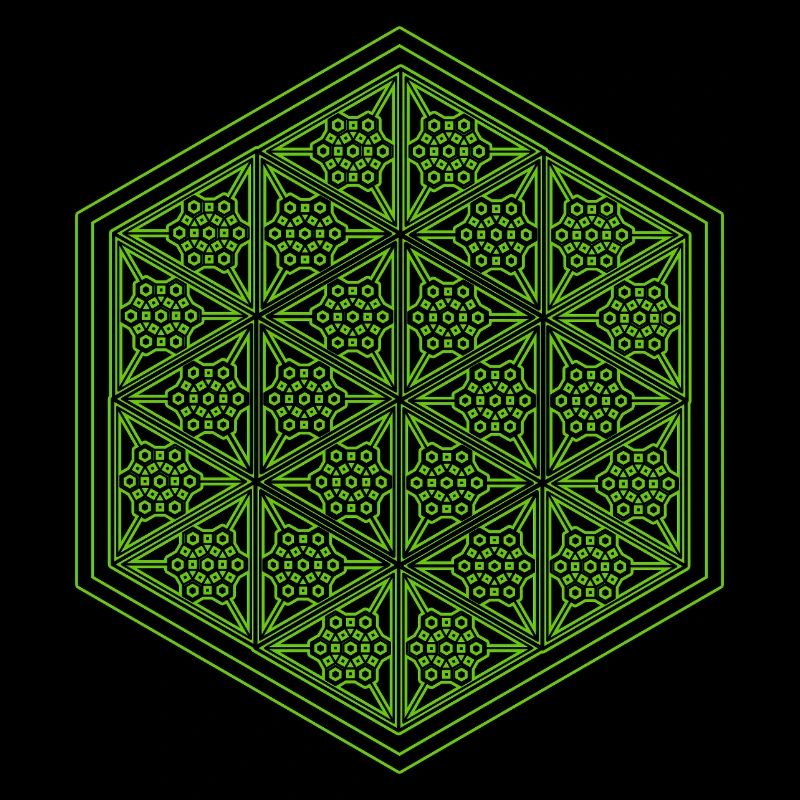 Geometric Hexagon Pattern Yoga Goa Psytrance