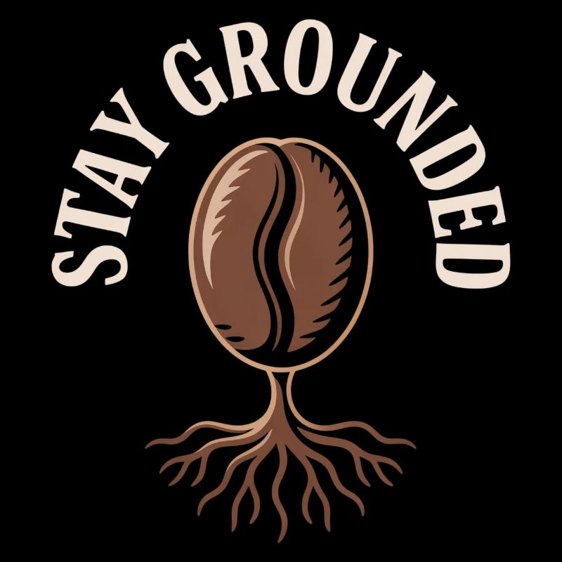 Stay Grounded Coffee Bean with Roots
