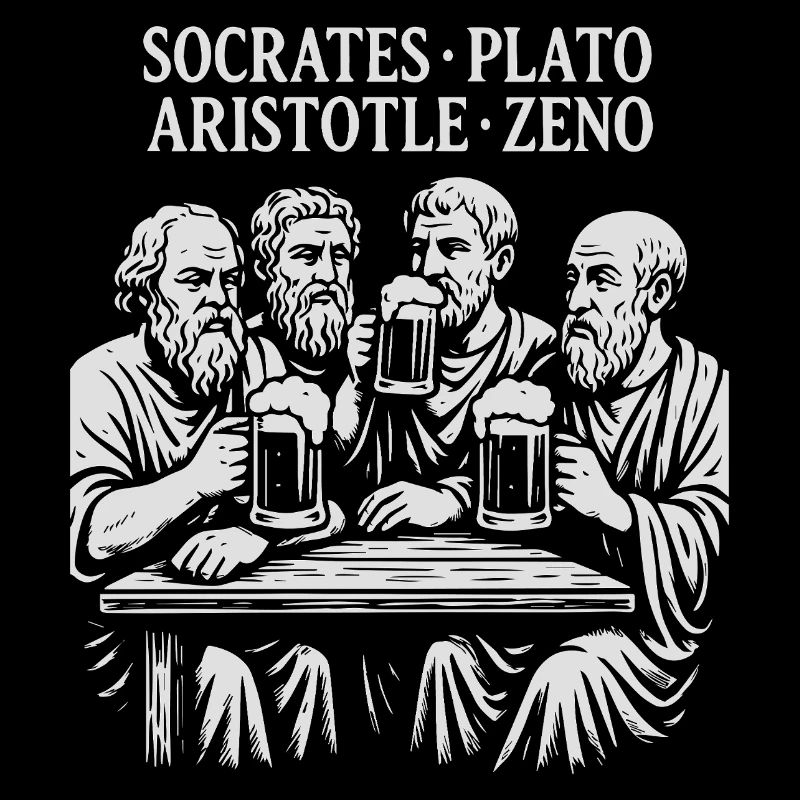 Philosophers Toasting in Monochrome