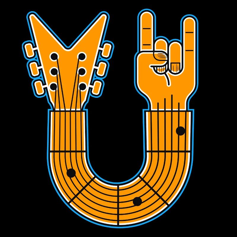 U-Shape Guitar & Rock Hand