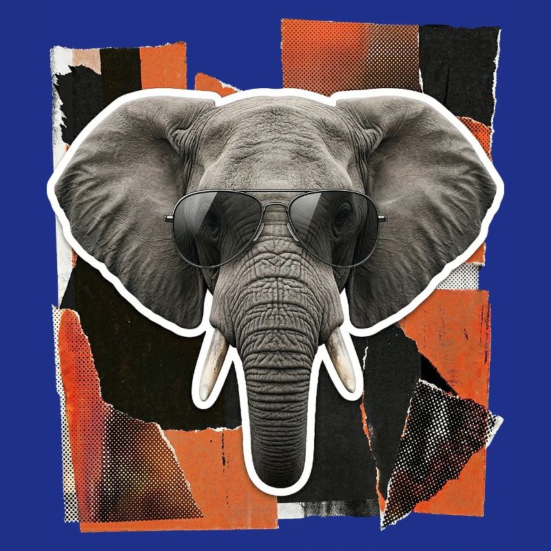 Elefant Sonnenbrille Risographie