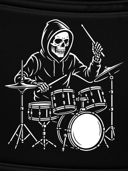 Grim Reaper plays drums
