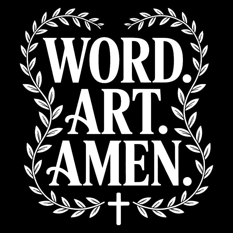 Art de mots Amen Croix Laurel