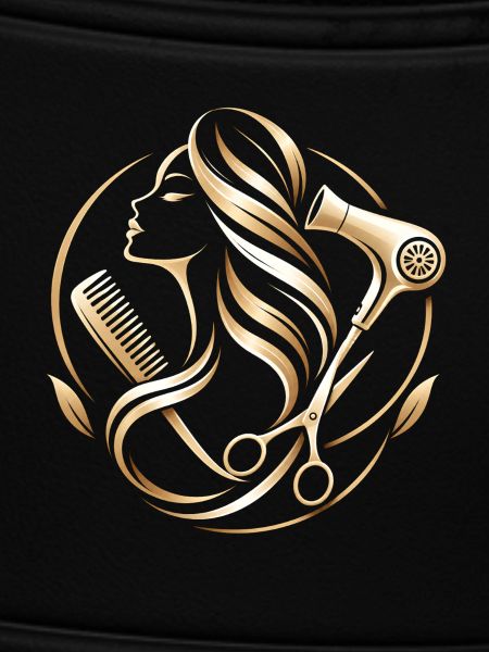 Goldene Haarstyling Silhouette