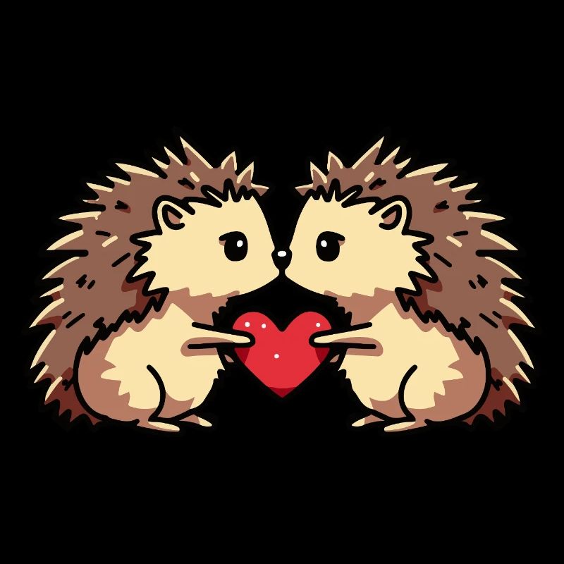 Hérisson Couple Coeur
