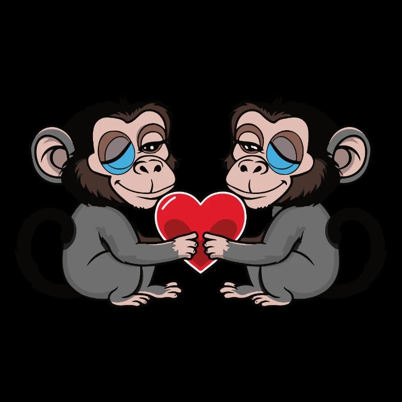 Affe Herz Valentinstag