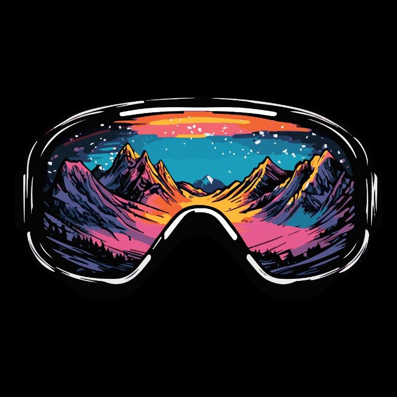 Ski Goggles Mountains Ski Colorful
