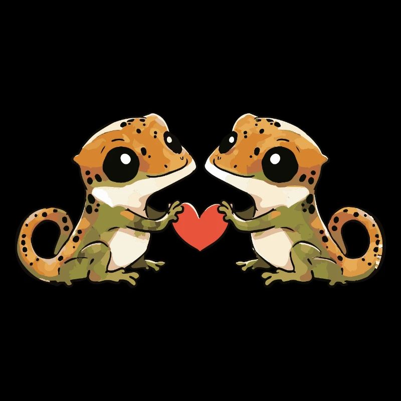 Eidechse Paar Verliebt Gecko Valentinstag