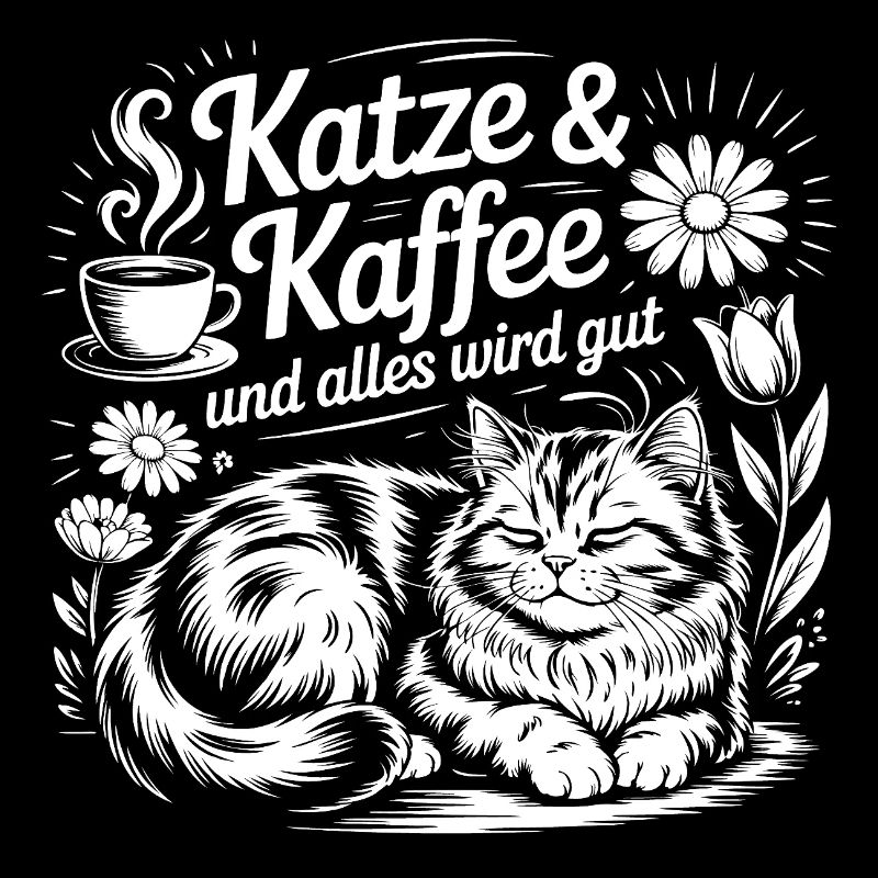 Katze und Kaffee ist alles was ich brauche