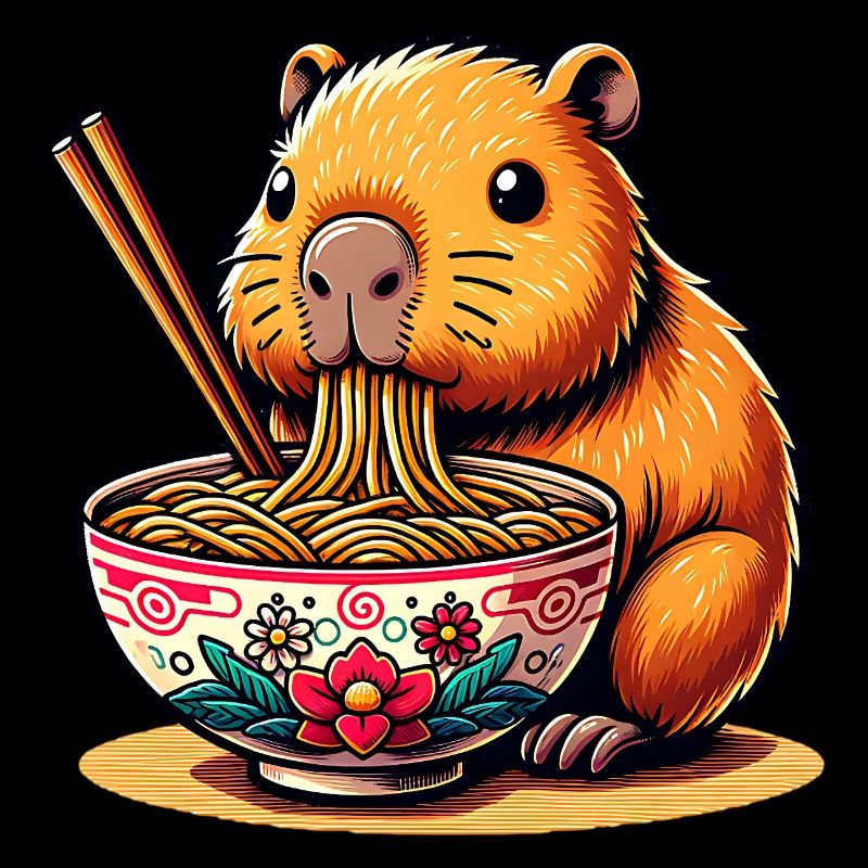 Mignon Kawaii Capybara Ramen Anime