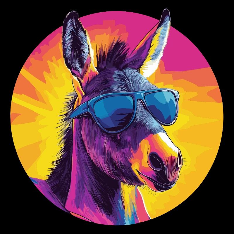 Cooler Esel mit Sonnenbrille