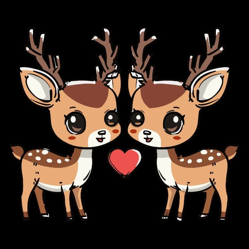 Deer Couple Heart