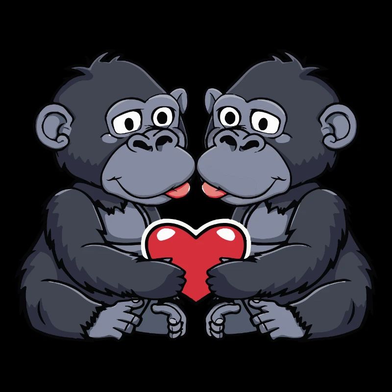 Gorilla Paar Herz