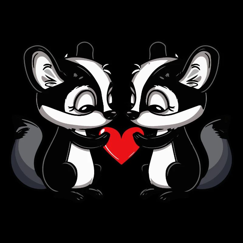 Skunk Couple Valentine's Day