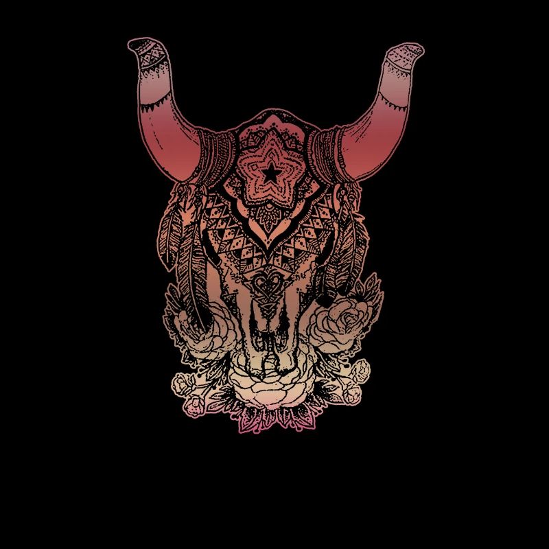 Native American Skull Native Buffalo