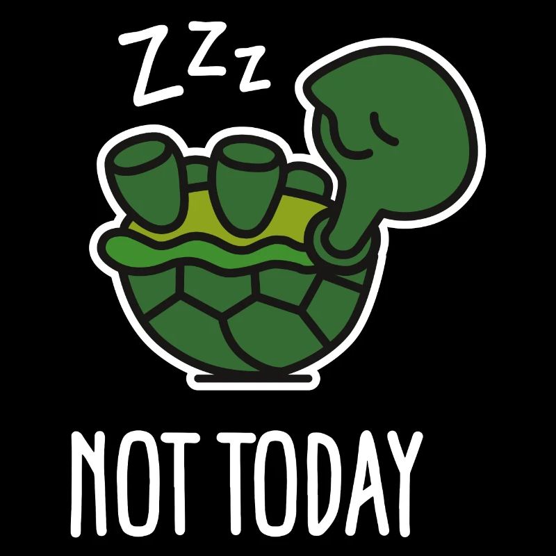 Not today - cute sleeping lazy turtle, baby