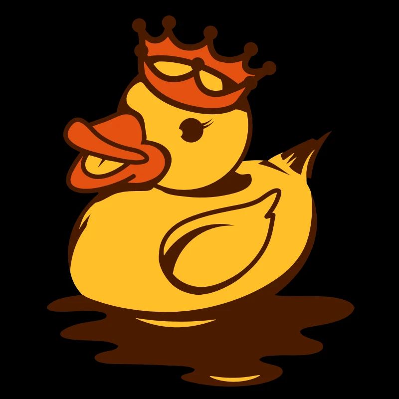 A rubber duck with crown